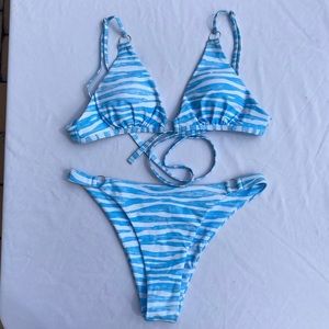 Zebra Striped Bikini Set